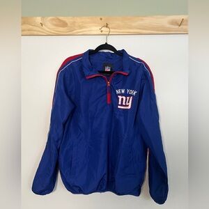 NFL NY Giants Windbreaker Quarter Zip Men Size Medium Football